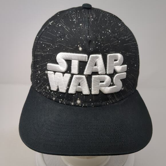 Star Wars Galaxy Snapback Hat Black One Size Adjustable Embroidered - Picture 2 of 9